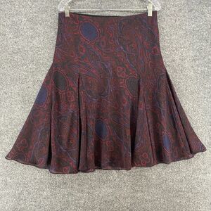 Chaps Skirt Womens M Purple Paisley Pull On Flowy Boho Fairy Grunge Cottagecore